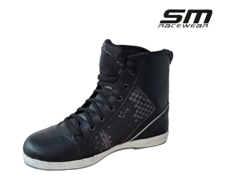 Ghete moto SM Racewear Sneak – piele si compozit, intarituri calcai-degete si protectie glezne, model peste incheietura [1]