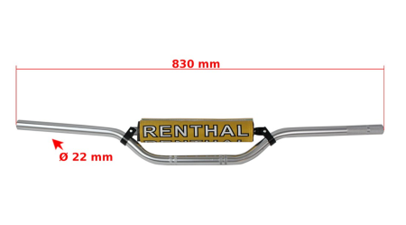 Ghidoane & Control - Ghidon moto cross enduro atv cu intaritura 22mm argintiu