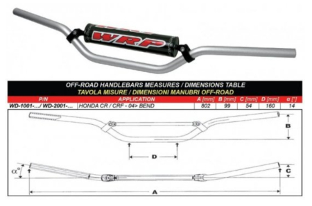 PIESE MOTO / ATV - GHIDON WRP PRO-ALU CR/CRF Argintiu