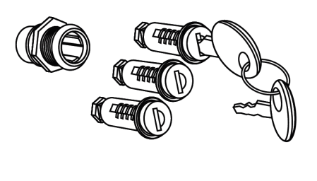 Accesorii cutii Shad - Key kit + 3 red-key cylinders SHAD for SH26, SH29, SH33, SH34, SH39, SH40, SH44, SH45, SH46, SH47, SH35, SH23