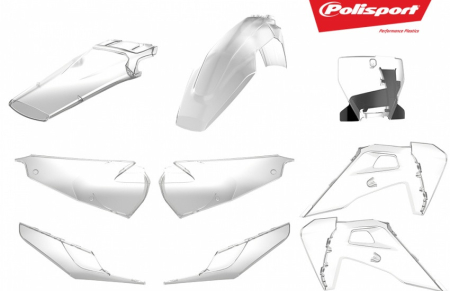 SUSPENSIE CADRU - Kit plastice POLISPORT clear 18