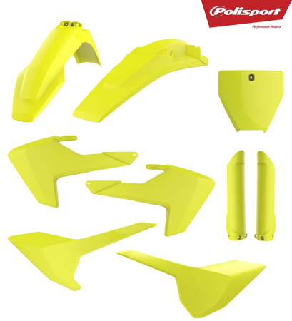SUSPENSIE CADRU - Kit plastice POLISPORT Flo yellow