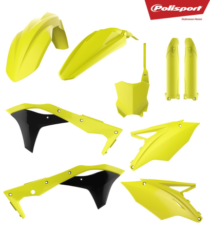 SUSPENSIE CADRU - Kit plastice POLISPORT Flo yellow