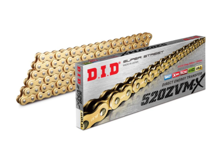 TRANSMISIE - Lant ZVM-X series X-Ring D.I.D Chain 520ZVM-X 122 zale Gold/Gold