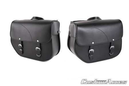 Genti & Bagaje - Leather saddlebag CUSTOMACCES SANT LOUIS Negru pereche