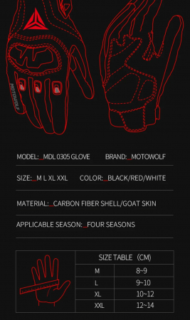 Mănuși Motowolf piele cu protecții [2]
