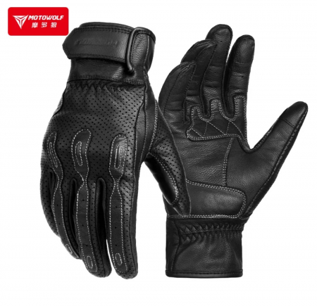 Piele - Mănuși Motowolf piele perforata moto