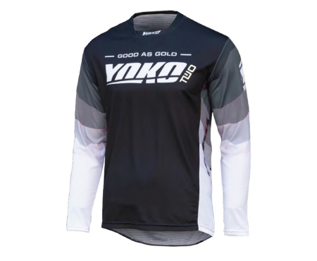 Tricouri - MX jersey YOKO TWO black/white/grey L