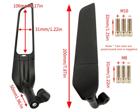 Oglinzi aerodinamice moto ghidon Speed naked motocicleta [6]