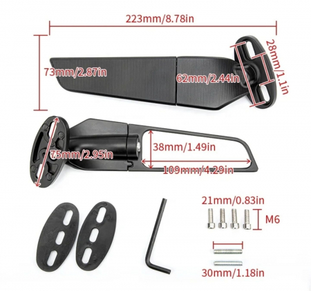 Oglinzi moto aerodinamice carene Speed [4]