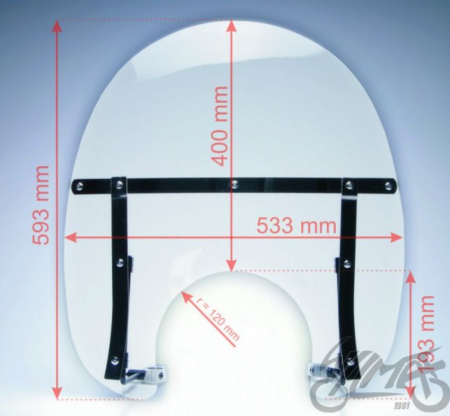 Parbriz - Parbriz moto universal cu suporti scuter pentru far rotund