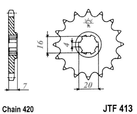 Pinion fata JT 12T, 420 [1]