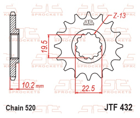 Pinion fata JT 12T, 520 [1]