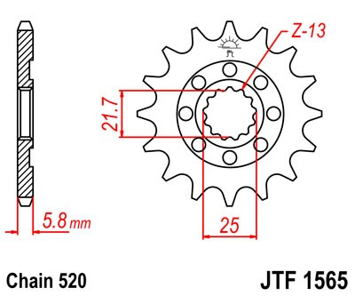 Pinion fata JT 12T, 520 [1]