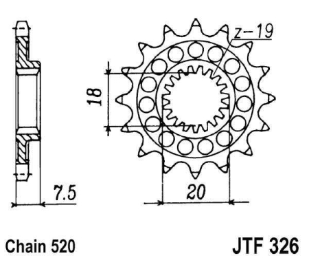 Pinion fata JT 13T, 520 [1]