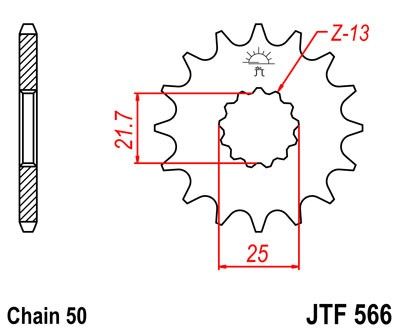Pinion fata JT 12T, 530 [1]