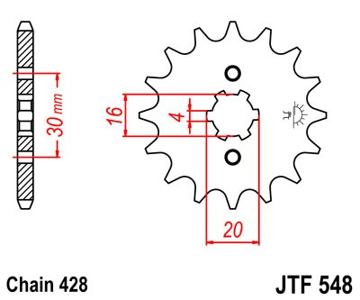 Pinion fata JT 13T, 428 [1]