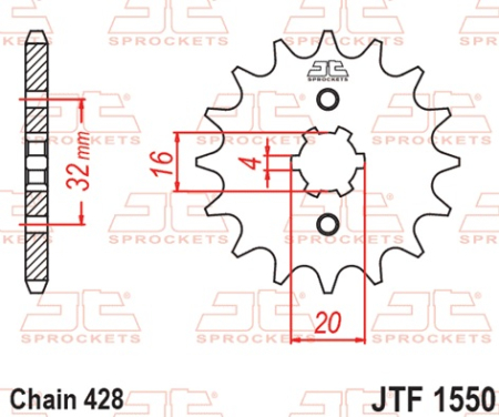 Pinion fata JT 13T, 428 [2]