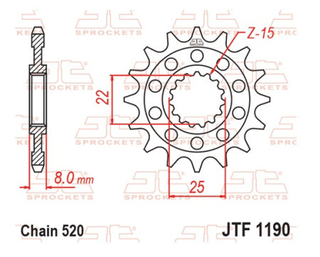 Pinion fata JT 13T, 520 [1]