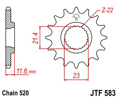 Pinion fata JT 13T, 520 [1]
