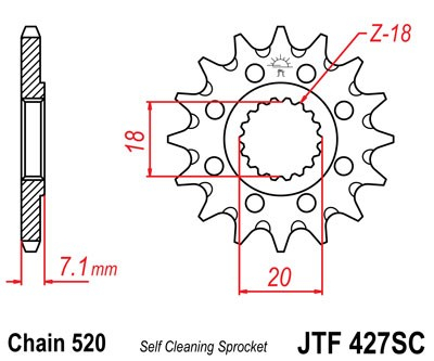 Pinion fata JT 13T, 520 Self Cleaning Lightweight [1]