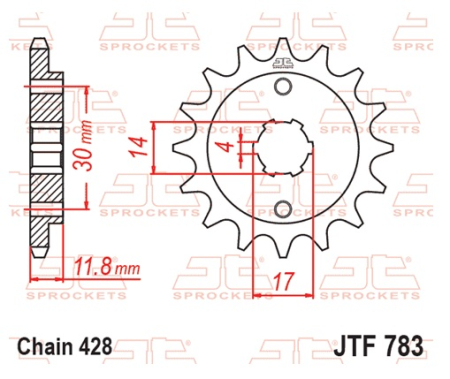 Pinion fata JT 14T, 428 [1]
