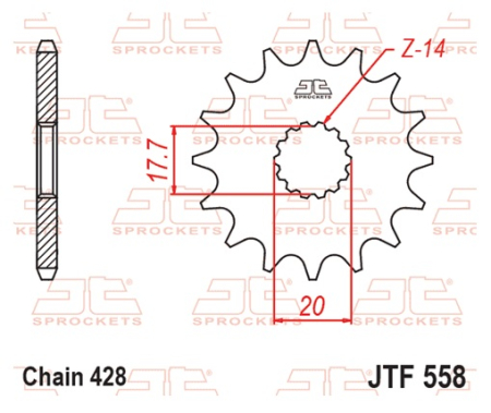 Pinion fata JT 14T, 428 [1]