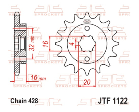 Pinion fata JT 14T, 428 [1]