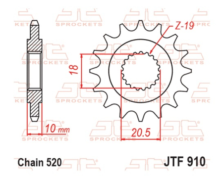 Pinion fata JT 14T, 520 [1]