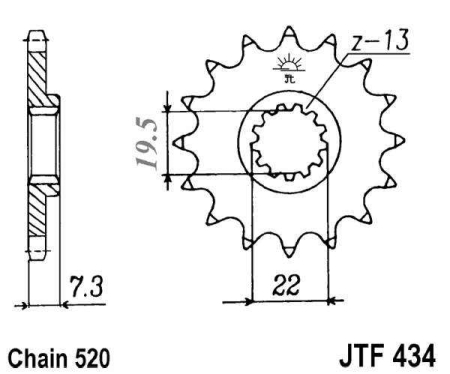Pinion fata JT 14T, 520 [1]