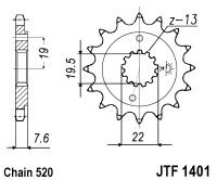 Pinion fata JT 14T, 520 [1]
