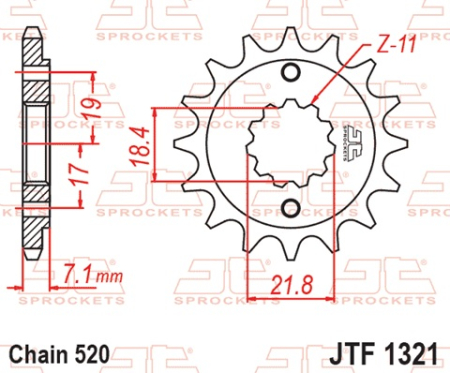 Pinion fata JT 14T, 520 rubber cushioned [1]