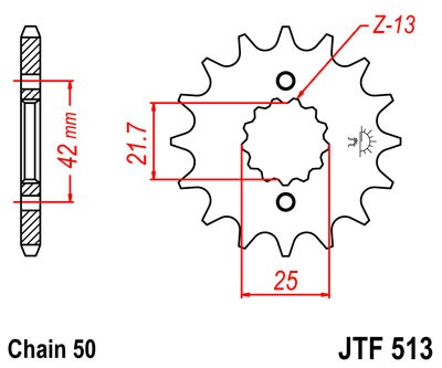 Pinion fata JT 14T, 530 [1]