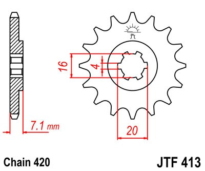 Pinion fata JT 15T, 420 [1]