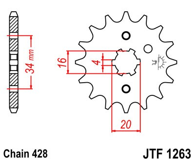 Pinion fata JT 15T, 428 [1]