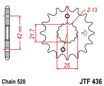 Pinion fata JT 15T, 520 [1]