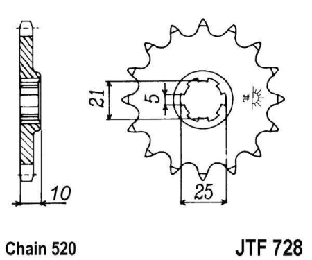 Pinion fata JT 15T, 520 [1]
