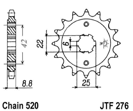Pinion fata JT 16T, 520 [1]