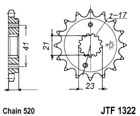 Pinion fata JT 15T, 520 [1]
