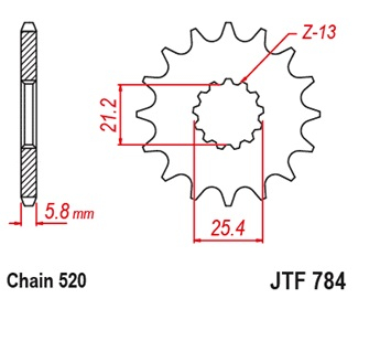 Pinion fata JT 15T, 520 rubber cushioned [1]