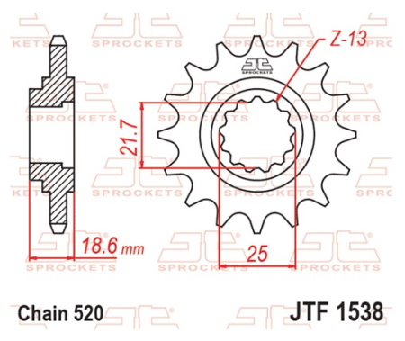 Pinion fata JT 15T, 520 rubber cushioned [1]