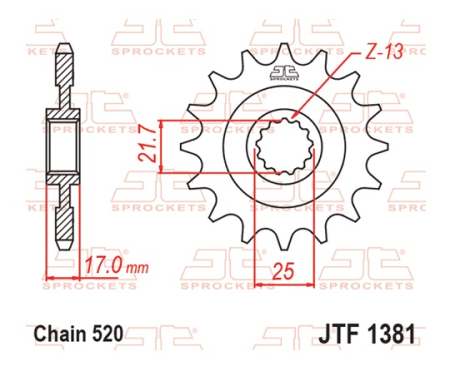 Pinion fata JT 15T, 520 rubber cushioned [2]