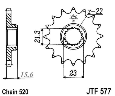 Pinion fata JT 15T, 520 rubber cushioned [1]