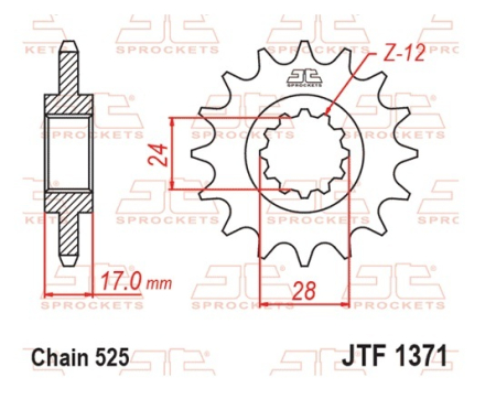 Pinion fata JT 15T, 525 rubber cushioned [1]