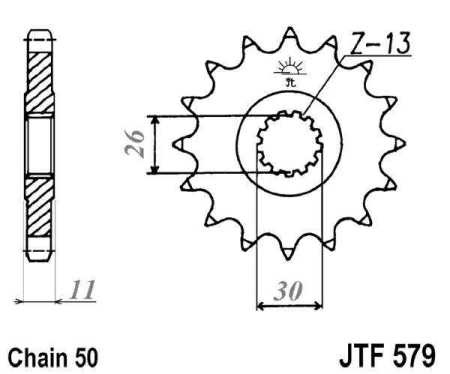 Pinion fata JT 15T, 530 [1]