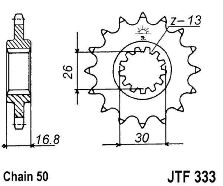 Pinion fata JT 15T, 530 [1]