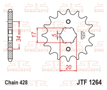 Pinion fata JT 16T, 428 [1]