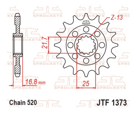 Pinion fata JT 16T, 520 rubber cushioned [2]
