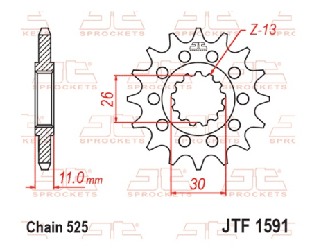 Pinion fata JT 16T, 525 [1]