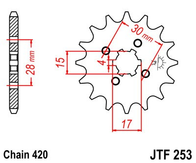 Pinion fata JT 17T, 420 [1]